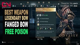 Assassins Creed Odyssey Best Early Legendary Bow  Fanged Bow Location amp Showcase [upl. by Silrak]