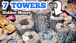 7 TOWERS IN SLOW MO Inside The High Limit Coin Pusher Jackpot WON MONEY ASMR [upl. by Arrek461]