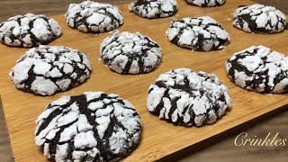 Easy CHOCOLATE CRINKLES Recipe  NO MIXER  Crispy Outside Moist amp Chewy Inside [upl. by Lladnik]