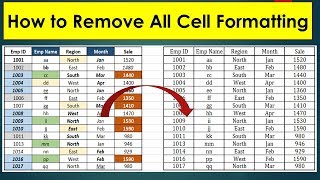 How to Remove Cell Formatting in Excel  Excel Trick to Clear all Formatting [upl. by Goldner]