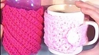 Crochet Mug Cozies Tutorial [upl. by Goldstein]