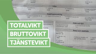 Ta Körkort  Totalvikt  Tjänstevikt  Bruttovikt [upl. by Ferrel622]