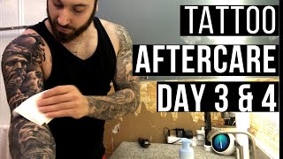 How To Treat A New Tattoo Healing ProcessAftercare DAY 3 amp 4 [upl. by Atkins177]