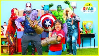 Ryan vs Thanos Marvel Endgame Superheroes Hide and Seek [upl. by Rollecnahc]