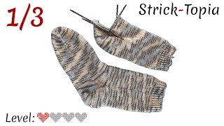 Socken stricken leicht gemacht  Video 13  Der Schaft [upl. by Nivel]