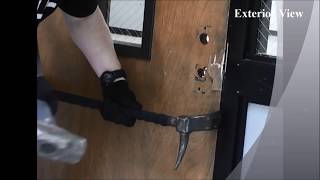 Police Officer Testing Nightlock Lockdown Door Barricade Classroom Doors [upl. by Acenes]