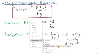 DarcyWeisbach Examples  Fluid Mechanics [upl. by Anilas]