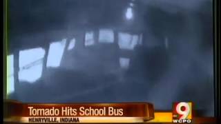 Surveillance video inside school bus during tornado [upl. by Elsey]