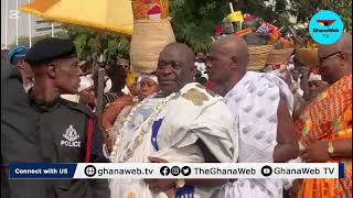 Ga Mantse arrives for the swearingin ceremony of John Mahama [upl. by Elfont]