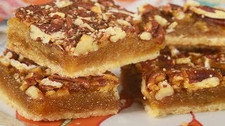 Pecan Squares Recipe Demonstration  Joyofbakingcom [upl. by Daffodil]