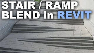 Modeling a Stair  Ramp blend in Revit Tutorial [upl. by Ydospahr]