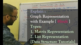 Graph representation in Data structure with example in Hindi  Matrix amp List Representation [upl. by Elysee]