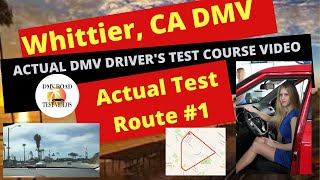 ACTUAL TEST ROUTE Whittier DMV Drivers Test Route 1 Behind The Wheel Training Education Course [upl. by Sontich]