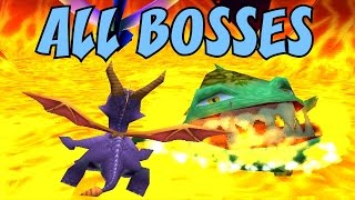 Spyro 1 2 and 3  ALL Bosses No Damage [upl. by Ahtikal]