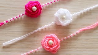 How To Make Rakhi  DIY  Handmade Rakhi  Rakhi Making With Wool [upl. by Ikir]