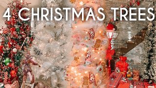 How to Decorate 4 Christmas Trees 4 ways [upl. by Arykahs]