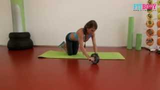 Exercitii abdomen Abdomene cu roata ab roller [upl. by Atikahs]