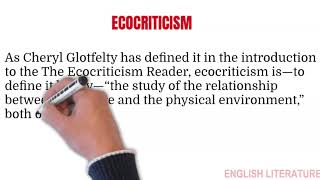 ECOCRITICISM  Cheryl Glotfelty [upl. by Aire]