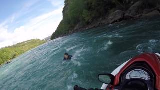 GUY FALLS OFF JETSKI IN NIAGARA FALLS RAPIDS [upl. by Gipson644]