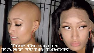 Flawless Bob Lace Frontal Wig Install on bald scalp Alopecia [upl. by Tillford]