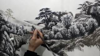 Chinese landscape painting by Zhang Guomin Artist Part 22 [upl. by Arun]