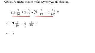 Działania na ułamkach zwykłych Kolejność działań Przykład 1 [upl. by Leirej]