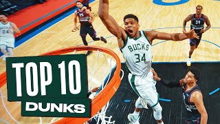 Giannis Antetokounmpo’s Top 10 Dunks of the 202021 NBA Season [upl. by Pearman]