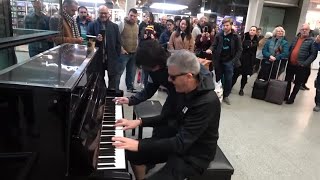 Epic Piano Battle Brings Crowd To A Standstill [upl. by Atalanta671]