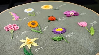 10 Gorgeous Flower Ideas Hand Embroidery Art with Simple Stitches [upl. by Farrand864]