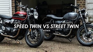 Triumph Speed Twin vs Street Twin SideBySide Comparison [upl. by Nizam]