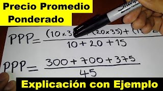 Ejercicio PRECIO PROMEDIO PONDERADO o Precio Medio Ponderado ejemplo [upl. by Nylrem]