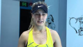 Genie Bouchard  interview in French [upl. by Bodi]