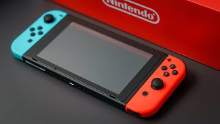 Nintendo Switch with Neon Blue amp Red JoyCon Detailed Unboxing [upl. by Nylyak]