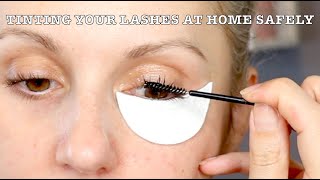 HOW I TINT MY LASHES SAFELY AT HOME [upl. by Lennie964]