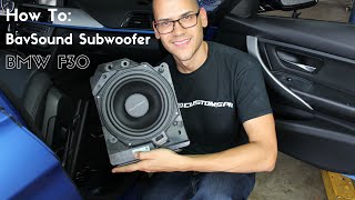 How to Install BavSound Under Seat Subwoofer  BMW F30 [upl. by Ahsinik850]