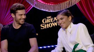 Zac Efron Zendaya and Hugh Jackman interview  THE GREATEST SHOWMAN [upl. by Amzaj248]