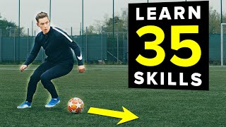 1 HOUR of tutorials  Learn 35 football skills [upl. by Attehcram346]