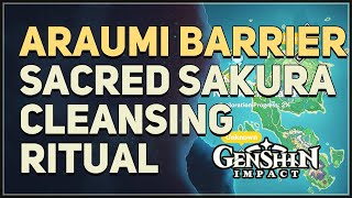 Araumi Barrier Sacred Sakura Cleansing Ritual Puzzle Genshin Impact [upl. by Polad]