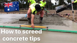 How to screed concrete tips [upl. by Yatnahc]