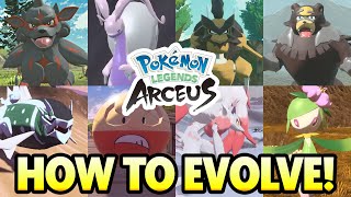 How to Evolve ALL NEW POKEMON in Pokemon Legends Arceus [upl. by Enoch237]