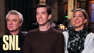 John Mulaney and David Byrne Celebrate Heidi Gardner’s First Promo  SNL [upl. by Anahtor284]