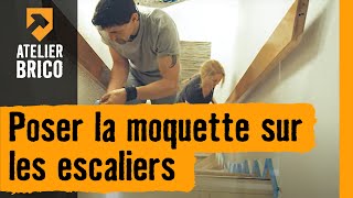 Poser la moquette sur les escaliers  Atelier brico HORNBACH [upl. by Amaris]