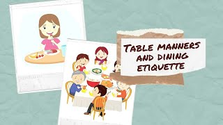 Table manners amp Dining Etiquettes  Kids  Social skills [upl. by Harbison593]