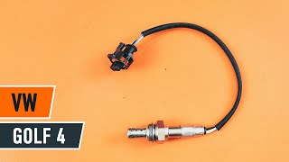 How to change lambda sensor on VW GOLF 4 TUTORIAL AUTODOC [upl. by Lorenza329]