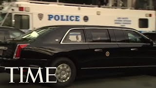 President Trumps New Presidential Limo Made Its Debut In Time For The UN  TIME [upl. by Slen]