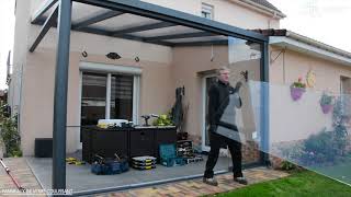 Comment Installer un Rideau de Verre Coulissant pour Pergola  CLIKIT [upl. by Naegem]