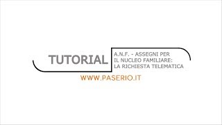 Tutorial  Assegni per il Nucleo Familiare ANF  Richiesta telematica [upl. by Philpot79]