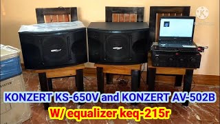 KONZERT KS650V amp KONZERT AV 502B W EQUALIZER KEQ215R [upl. by Debarath]